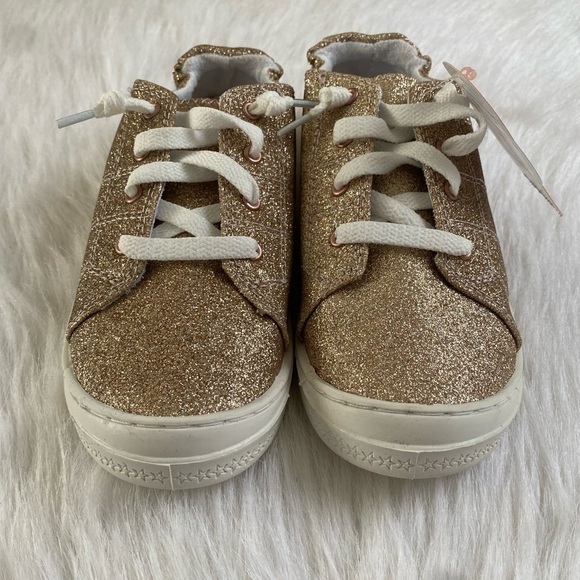 Wonder Nation Shoes Girls Size 4 Gold Sparkly Slip On Stretchy Back - Picture 6 of 6